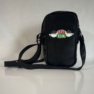 Danielle Nicole Black Crossbody Bag with Central Perk Design